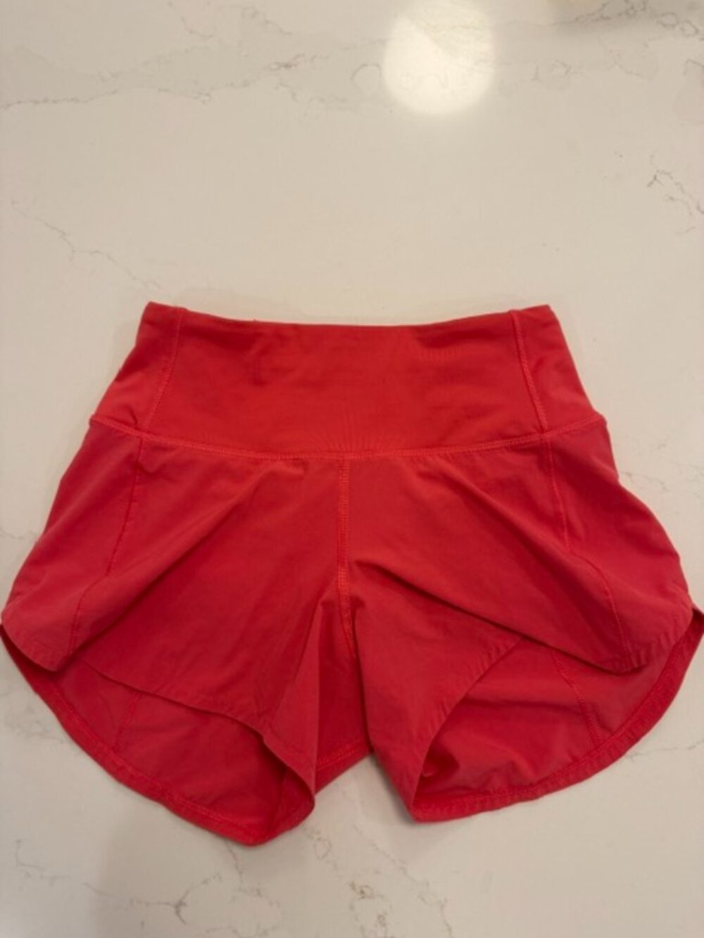 Lululemon High Rise Lined Running Shorts 4" Red Size 0 LW7BJT